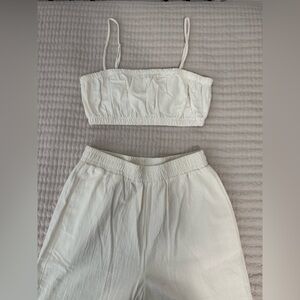 Cotton On Cream Pants & Crop Top Set